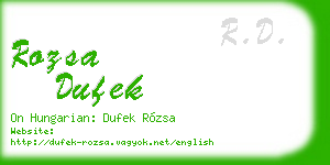 rozsa dufek business card