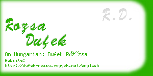 rozsa dufek business card